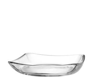 LEONARDO HOME Piazza 024408 Assiette de service moderne en verre pour gâteaux et pâtisseries, plateau en verre à servir, hauteur 4 cm, transparent, 1 pièce