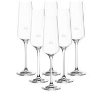 LEONARDO HOME Puccini Gastro Edition Lot de 18 flûtes à champagne calibrées avec graduation de 0,1 l - Remplissage à bord plein 280 ml Verres normalisés pour hôtel et restauration