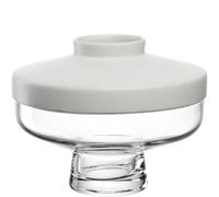 LEONARDO HOME Riva Vase en Verre, pour Arrangements Floraux créatifs, diamètre : 7,4 cm, élégant, en céramique et Verre, Design Moderne, pour Le Salon, Hauteur : 16,5 cm, Blanc, 055266
