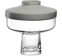 LEONARDO HOME Riva Vase en Verre, pour Arrangements Floraux créatifs, diamètre : 7,5 cm, élégant, en céramique et Verre, Design Moderne, pour Le Salon, Hauteur : 21,5 cm, Gris, 055267