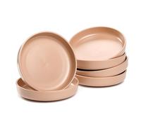 LEONARDO HOME Roma 027265 Lot de 6 assiettes plates, diamètre 19,7 cm, passent au micro-ondes et au lave-vaisselle, empilables, vaisselle en céramique pour 6 personnes, en faïence, surface légèrement