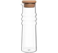 LEONARDO HOME Sole 057171 Lot de 4 carafes en verre avec couvercle en liège Design tactile élégant Avec bec verseur Pour eau et jus Aspect intemporel Hauteur 26,5 cm Transparent