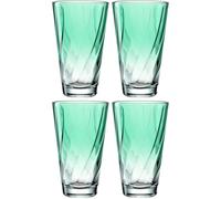 LEONARDO HOME Twist 046972 - Lot de 4 verres à jus de qualité supérieure et modernes - Verres à eau ergonomiques et incurvés - Pour un usage quotidien - Vert - 300 ml