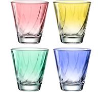LEONARDO HOME Twist 046974 - Lot de 4 verres à jus de qualité supérieure et modernes - Verres à eau ergonomiques et incurvés - Pour un usage quotidien - 215 ml