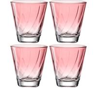 LEONARDO HOME Twist - Lot de 4 verres coniques - Rouge - 215 ml - Passe au lave-vaisselle - 9 x 8,5 cm