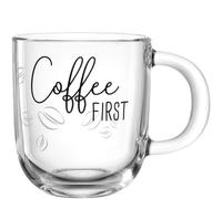 LEONARDO HOME Ufficio - 047077 - Tasse à café - Passe au lave-vaisselle - Convient pour un usage quotidien et le bureau - En verre de qualité supérieure - 400 ml