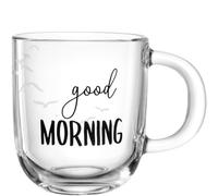 LEONARDO HOME Ufficio 047079 Good Morning Tasse à café - Passe au lave-vaisselle - Tasse à thé de qualité supérieure et moderne pour le bureau - En verre - Pour un usage quotidien - 400 ml