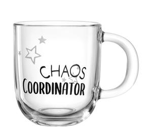 LEONARDO HOME Ufficio 047081 CHAOS COORDINATOR - Tasse à café - Passe au lave-vaisselle - Tasse à thé de qualité supérieure et moderne pour le bureau - En verre - Pour un usage quotidien - 400 ml