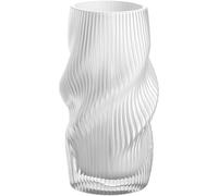 LEONARDO HOME Verdi 055274 Vase à Fleurs, Artificiel, pour décoration de Table, Attire Tous Les Regards grâce à Son Design incurvé, en Verre, Accessoire de Table élégant, Hauteur : 19,4 cm, Blanc
