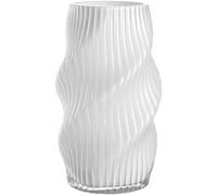 LEONARDO HOME Verdi 055276 Vase à Fleurs, Artificiel, pour décoration de Table, Attire Tous Les Regards grâce à Son Design incurvé, en Verre, Accessoire de Table élégant, Hauteur 30 cm, Blanc