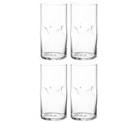 LEONARDO HOME Vesuvio 077382 Lot de 4 verres à eau transparents, en verre de qualité supérieure, de forme organique, fabriqués à la main, passent au lave-vaisselle, 330 ml