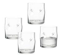 LEONARDO HOME VESUVIO Lot de 4 verres à boire - 4 verres de couleur - Inclusions de bulles - Aspect structuré - Puissant de caractère - Gobelets à eau - Boissons gazeuses - Passe au lave-vaisselle