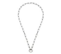 Leonardo Jewels BY Collier Clip & Mix Estrella • Chaîne à clip en papier en acier inoxydable argenté • En maillons ovales au look Chunky • 45 cm de longueur • Cadeau pour femme • 019746