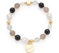 Jewels by Leonardo Hope 025935 Bracelet élastique en Acier Inoxydable doré, Perles de Verre, d'agate et d'eau Douce, 19,5 cm de Long, Bijou Cadeau pour Femme