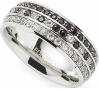 Leonardo Jewels anneau Atura, anneau de doigt, bijoux de doigt, taille 18, acier inoxydable, perles de verre, zirconium, 024319