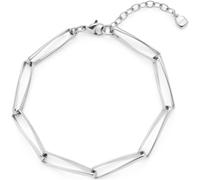 Leonardo Jewels Bracelet Consenza pour femme en acier inoxydable de couleur argentée avec fermoir mousqueton, longueur : 18,5 cm, 024444, 18,5 cm, Acier inoxydable, Pas de gemme