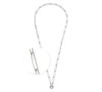 Leonardo Jewels Collier Consenza pour femme en acier inoxydable de couleur argentée avec fermoir mousqueton, longueur : 70 cm, 024442, 70 cm, Acier inoxydable, Pas de gemme