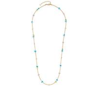 Leonardo Jewels Collier Emina, chaîne en acier inoxydable avec perles Miyuki Berry, or, turquoise, violet, 70-75 cm, bijou délicat pour femme 022436, 70 cm, Acier inoxydable, Pas de gemme