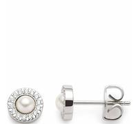 Leonardo Jewels Isa 023347 Lot de boucles d'oreilles en acier inoxydable avec perles d'imitation blanches et zircones, diamètre 0,7 cm, cadeau de bijoux, 0,7, acier inoxydable, pas une pierre