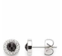 Leonardo Jewels Isa 023349 Lot de boucles d'oreilles en acier inoxydable avec pierre de cristal noire et zircone, diamètre 0,7 cm, cadeau pour femme, 0,7, acier inoxydable, pas une pierre précieuse,