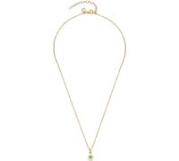 Leonardo Jewels Isa 023397 Collier en acier inoxydable, chaîne d'ancre délicate dorée avec pendentif aqua, 42-47 cm de long, dos personnalisable, bijoux pour femme, 42 cm, Acier inoxydable, Pas de