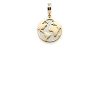 Leonardo Jewels JEWELS BY Clip&Mix 021637 Pendentif tutti en acier inoxydable avec pendentif rond plat avec globe terrestre ajouré Bicolore Bijoux pour femme