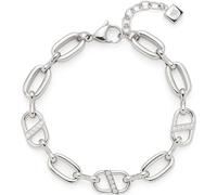 Leonardo Jewels Narea 024277 Bracelet pour femme en acier inoxydable argenté avec fermoir mousqueton, longueur : 19 cm, 19 cm, Acier inoxydable, Pas de gemme