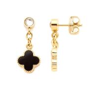Leonardo Jewels Ohrstecker Schwarz Minelli, 2er Set, Ohrring, Ohrschmuck, Edelstahl IP Gold, Onyx, Zirkonia, 023199