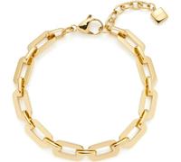 Leonardo Jewels Orfea 024280 Bracelet pour femme en acier inoxydable doré avec fermoir mousqueton, longueur : 18 cm, 18 cm, Acier inoxydable, Pas de gemme