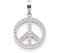 Leonardo Jewels Pace Clip & Mix 022880 Pendentif en acier inoxydable symbole de la paix avec pierres de zircone Argenté 3,5 cm, 3.6, Acier inoxydable, Pas de gemme