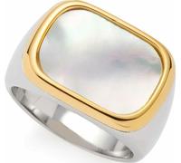 Leonardo Jewels Ring 17 Pirella, Fingerring, Schmuck, Edelstahl IP Gold, Weiß, 023205