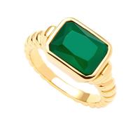 Leonardo Jewels Ring 19 Susa, Fingerring, Schmuck, Edelstahl IP Gold, Glas, Grün, 023212