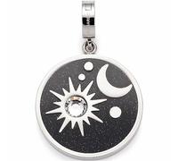 Leonardo Jewels Stellaris Clip&Mix 022219 Pendentif en acier inoxydable bleu avec motif soleil, lune, étoiles, convient pour la gravure, bijoux cadeau, 3.5, Acier inoxydable, Pas de gemme