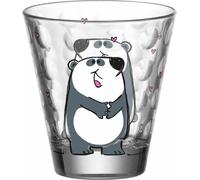 Leonardo Kinderbecher Bambini Optic Panda, Trinkbecher, Kalk-Natron-Glas, Mehrfarbig, 215 ml, 023554
