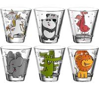 Leonardo Kinderbecher-Set BAMBINI, 6 Becher, Trinkbecher, Gläser, Glas, Bunt, 120 ml, 017906