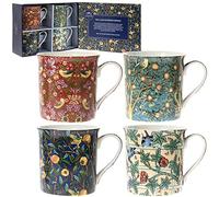 LEONARDO lesser and pavey LP93068 Mug en céramique | William Morris | Lot de 4 accessoires 12 x 8 x 9 cm, multicolore, 4 pièces (lot de 1)