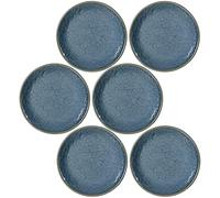 Leonardo Matera 018373 Lot de 6 assiettes en céramique passent au micro-ondes et passent au lave-vaisselle Bleu Ø 16,3 cm