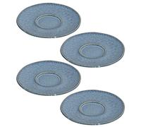 Leonardo Matera 018603 Lot de 4 soucoupes en faïence pour tasses à expresso et 4 soucoupes en céramique, lavables au lave-vaisselle, diamètre 11 cm, bleu