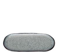 Leonardo Matera 022846 Grand plat de service en céramique - Assiette carrée pour servir apéro, collations, fromage, etc. - 32 x 18 cm - Passe au micro-ondes et au lave-vaisselle - Anthracite