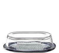 LEONARDO Matera Beurrier en céramique avec couvercle en verre - 20,6 x 7,7 x 12,6 cm (l x H x P) - Fait main - Facile à nettoyer, passe au lave-vaisselle - Anthracite