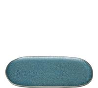 LEONARDO Matera Grand plateau de service en céramique - Assiette carrée pour servir apéro, collations, fromage, etc. - 32 x 18 cm - Passe au micro-ondes, au lave-vaisselle - Bleu
