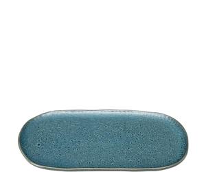 LEONARDO Matera Grand plateau de service en céramique - Assiette carrée pour servir apéro, collations, fromage, etc. - 32 x 18 cm - Passe au micro-ondes, au lave-vaisselle - Bleu