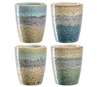 Leonardo Matera Lot de 4 tasses à café - Capacité 300 ml - Fait main - Passe au micro-ondes et au lave-vaisselle - Lot de 4 dans différents dégradés de couleurs