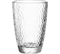 LEONARDO Matera Verre - Gobelet en verre de qualité supérieure à l'aspect martelé - Contenance 340 ml - Passe au lave-vaisselle et robuste - Verres transparents
