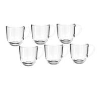 Leonardo Napoli 024202 Lot de 6 tasses à café en verre avec anse Passe au micro-ondes 280 ml