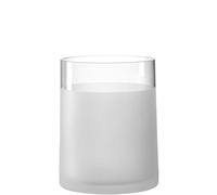 Leonardo Novara Vase décoratif en verre satiné, vase à fleurs cylindrique, élégant photophore en verre pour bougies, hauteur : 19 cm, diamètre 15 cm, 018628