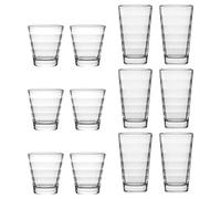 Onda Verre Longdrink et Gobelet, Transparent, Lot de 12