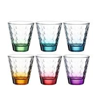 Leonardo Optic 025922 Lot de 6 verres à eau, lavables au lave-vaisselle, en verre coloré, multicolore, 215 ml