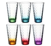Leonardo Optic 025923 Lot de 6 verres à boire, à long drink, lavables au lave-vaisselle, en verre coloré, multicolores, 300 ml