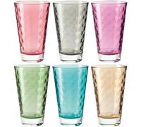 Leonardo Optic Set de 6 Grands Verres Couleurs Assorties 047283, Verre, Multicolore, 8 x 8 x 13 cm 6 unités
